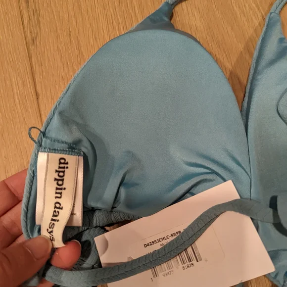 Three Piece Dusty Teal\Blue Bikini Set - Picture 10 of 13